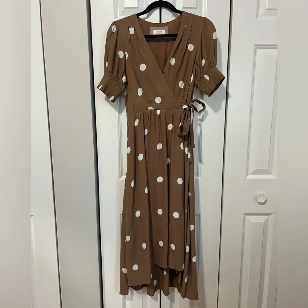 Anthropologie Maeve Bernice Polka Dot Wrap Dress (Size 4) - Picture 5 of 10